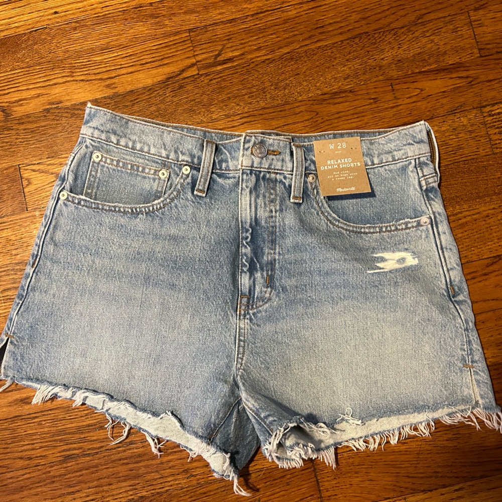 Madewell Relaxed Denim Shorts in Madera Wash: Side-Slit Edition, 28